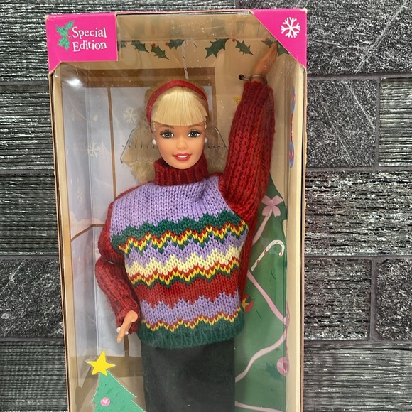 MATTEL VINTAGE NIB TREE TRIMMING BARBIE SPECIAL EDITION BRUSH & PUNCH-OUT TREE - Picture 6 of 9